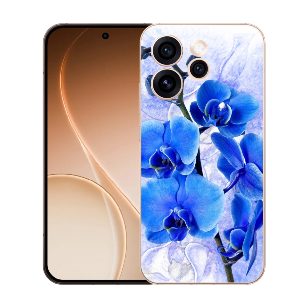 Gélový kryt mmCase na Oppo Reno 15 Pro 5G - modré kvety