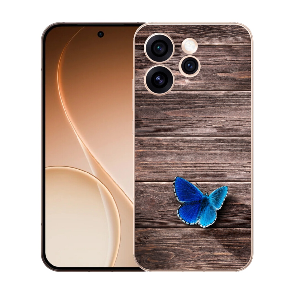 Gélový kryt mmCase na Oppo Reno 15 Pro 5G - modrý motýľ 1