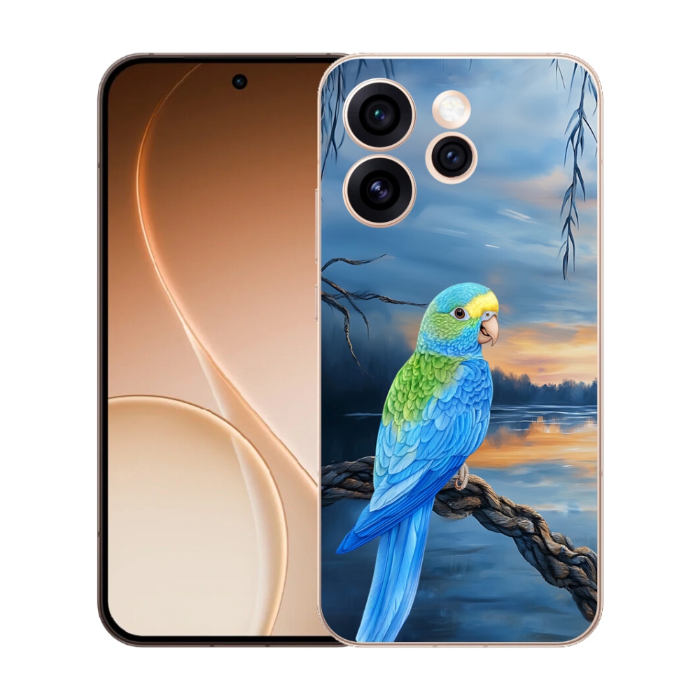 Gélový kryt mmCase na Oppo Reno 15 Pro 5G - modrý papagáj