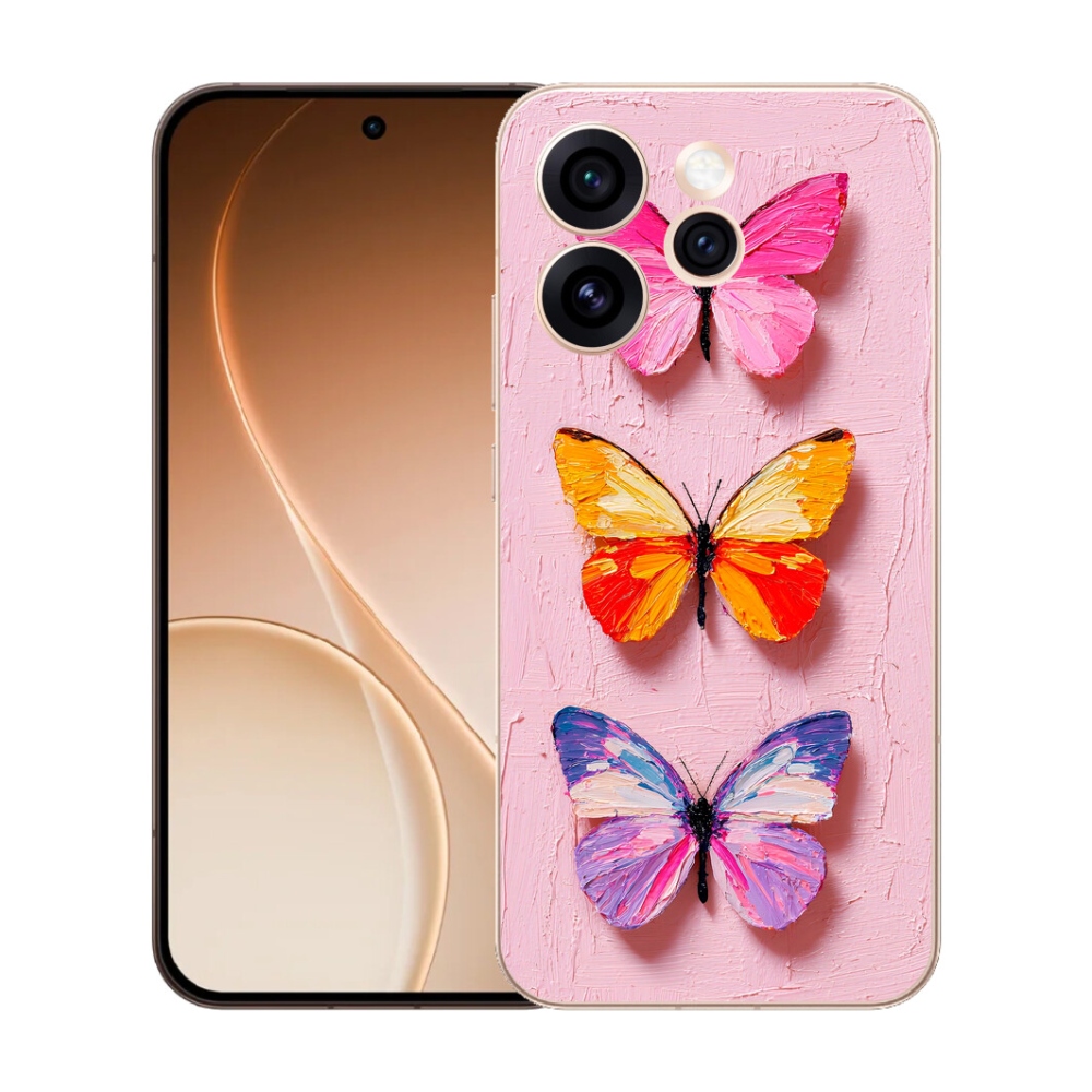 Gélový kryt mmCase na Oppo Reno 15 Pro 5G - motýlia trojica