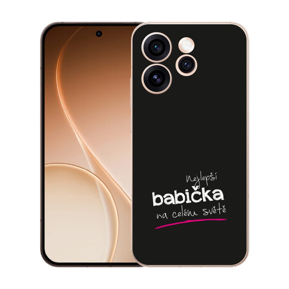 Gélový kryt mmCase na Oppo Reno 15 Pro 5G - najlepšia babička 4 čierne pozadie