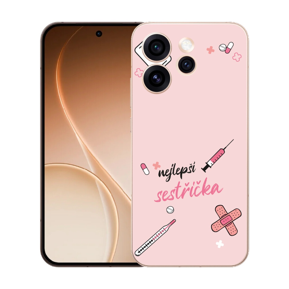 Gélový kryt mmCase na Oppo Reno 15 Pro 5G - najlepšia sestrička ružové pozadie