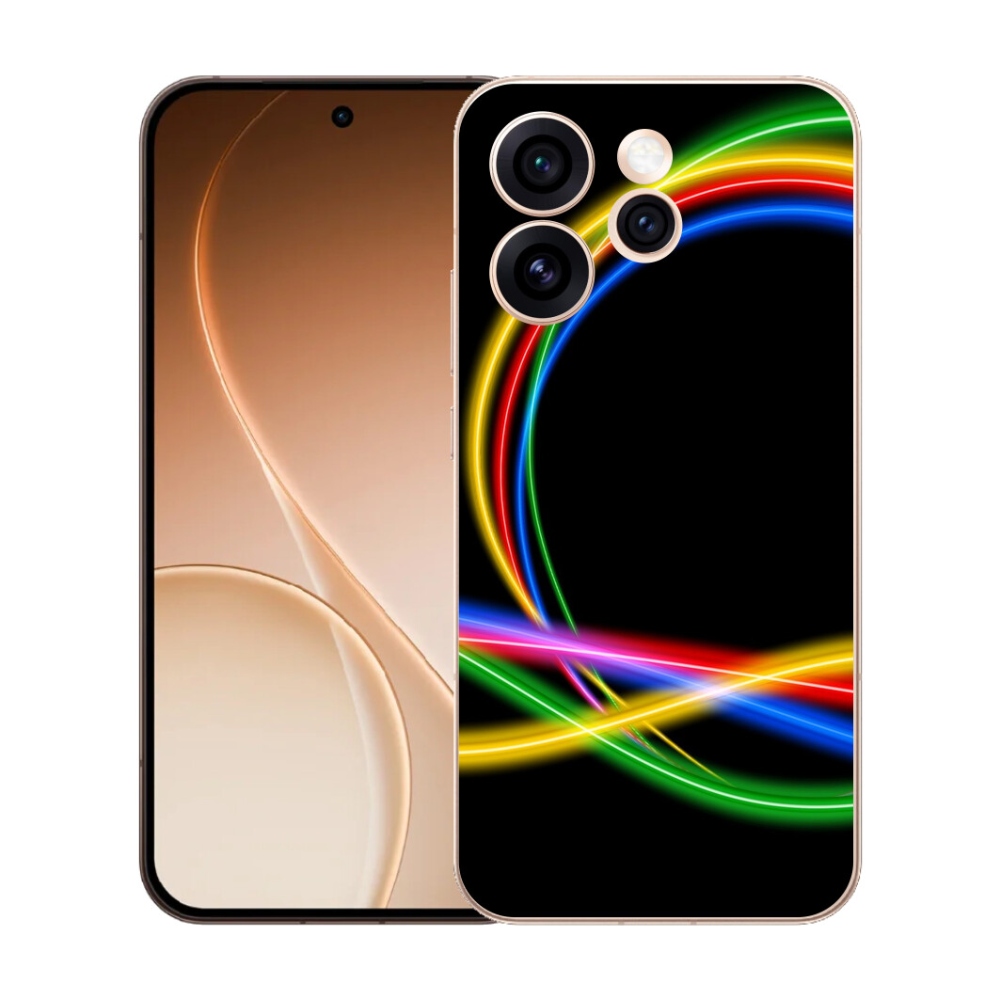 Gélový kryt mmCase na Oppo Reno 15 Pro 5G - neónové kruhy