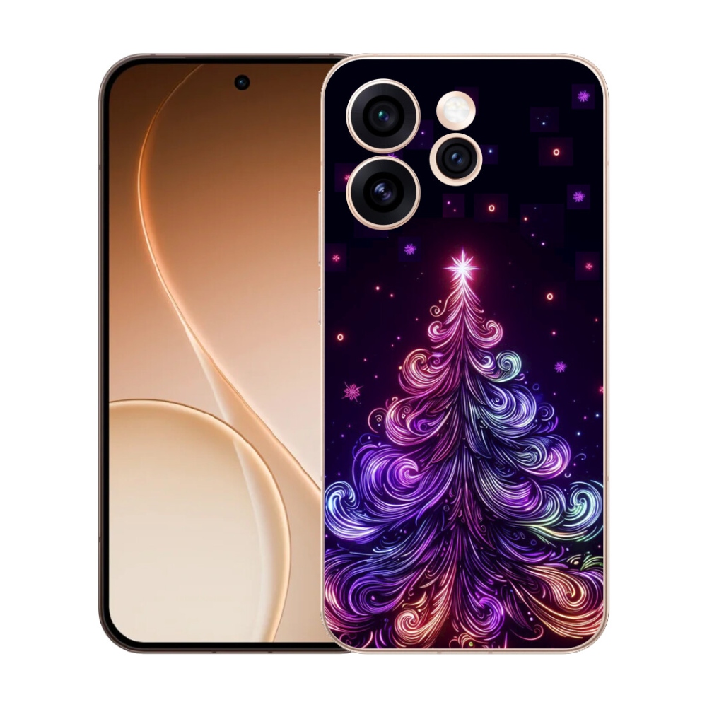 Gélový kryt mmCase na Oppo Reno 15 Pro 5G - neónový vianočný stromček 1