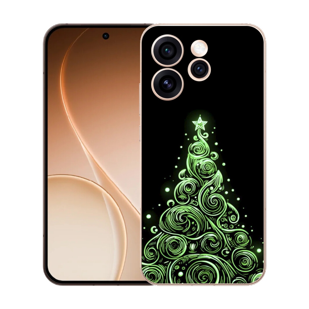 Gélový kryt mmCase na Oppo Reno 15 Pro 5G - neónový vianočný stromček 3