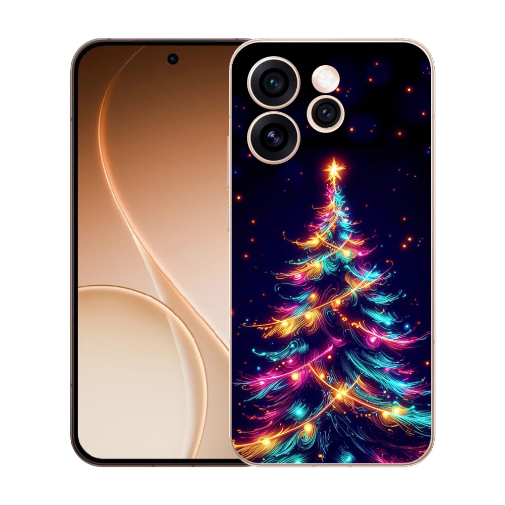 Gélový kryt mmCase na Oppo Reno 15 Pro 5G - neónový vianočný stromček