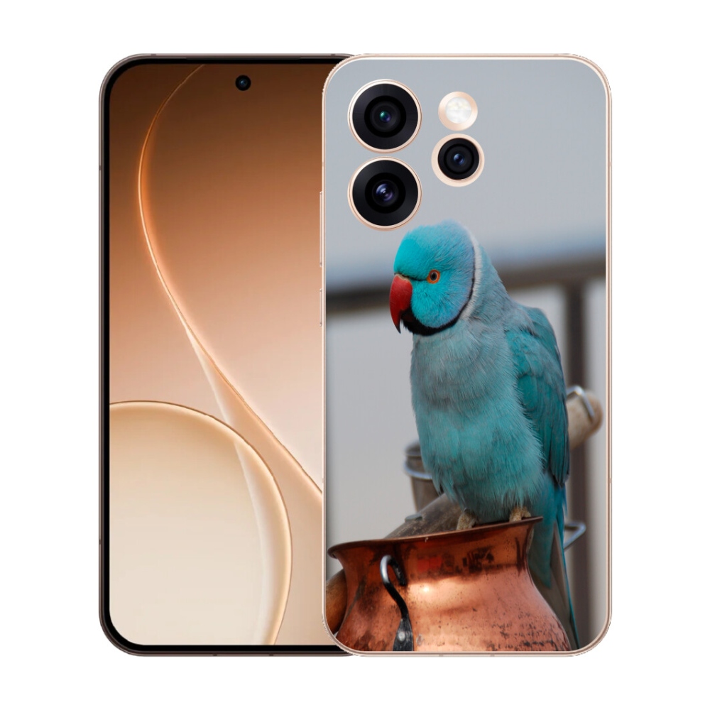 Gélový kryt mmCase na Oppo Reno 15 Pro 5G - papagáj alexander modrý