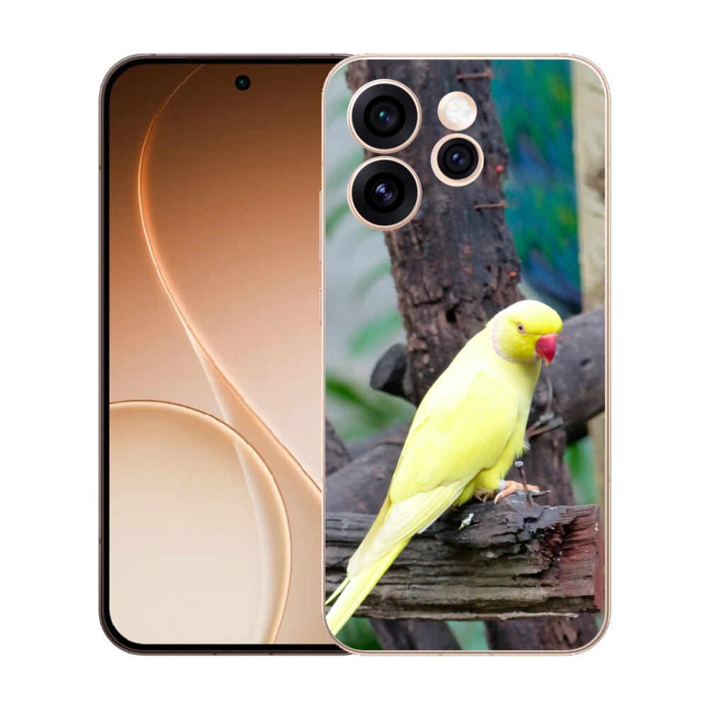 Gélový kryt mmCase na Oppo Reno 15 Pro 5G - papagáj alexander žltý