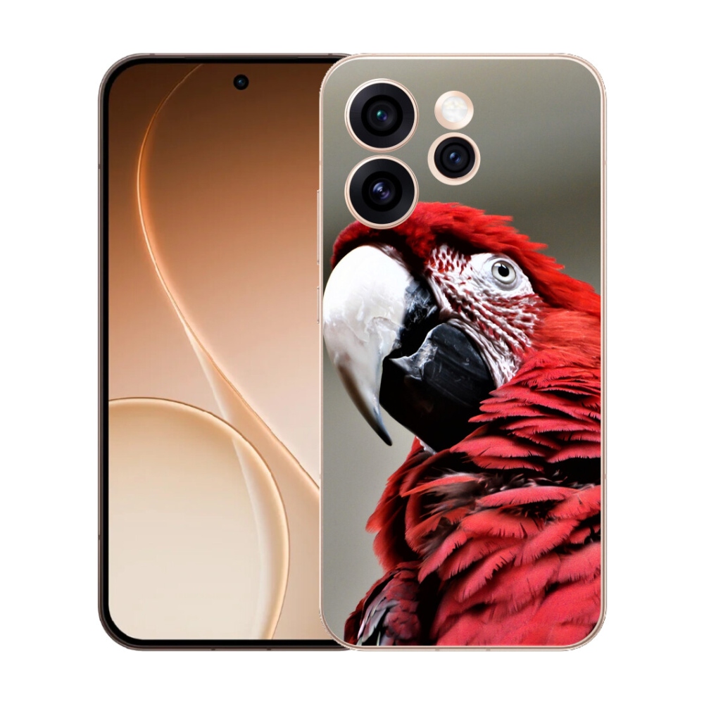 Gélový kryt mmCase na Oppo Reno 15 Pro 5G - papagáj ara červený