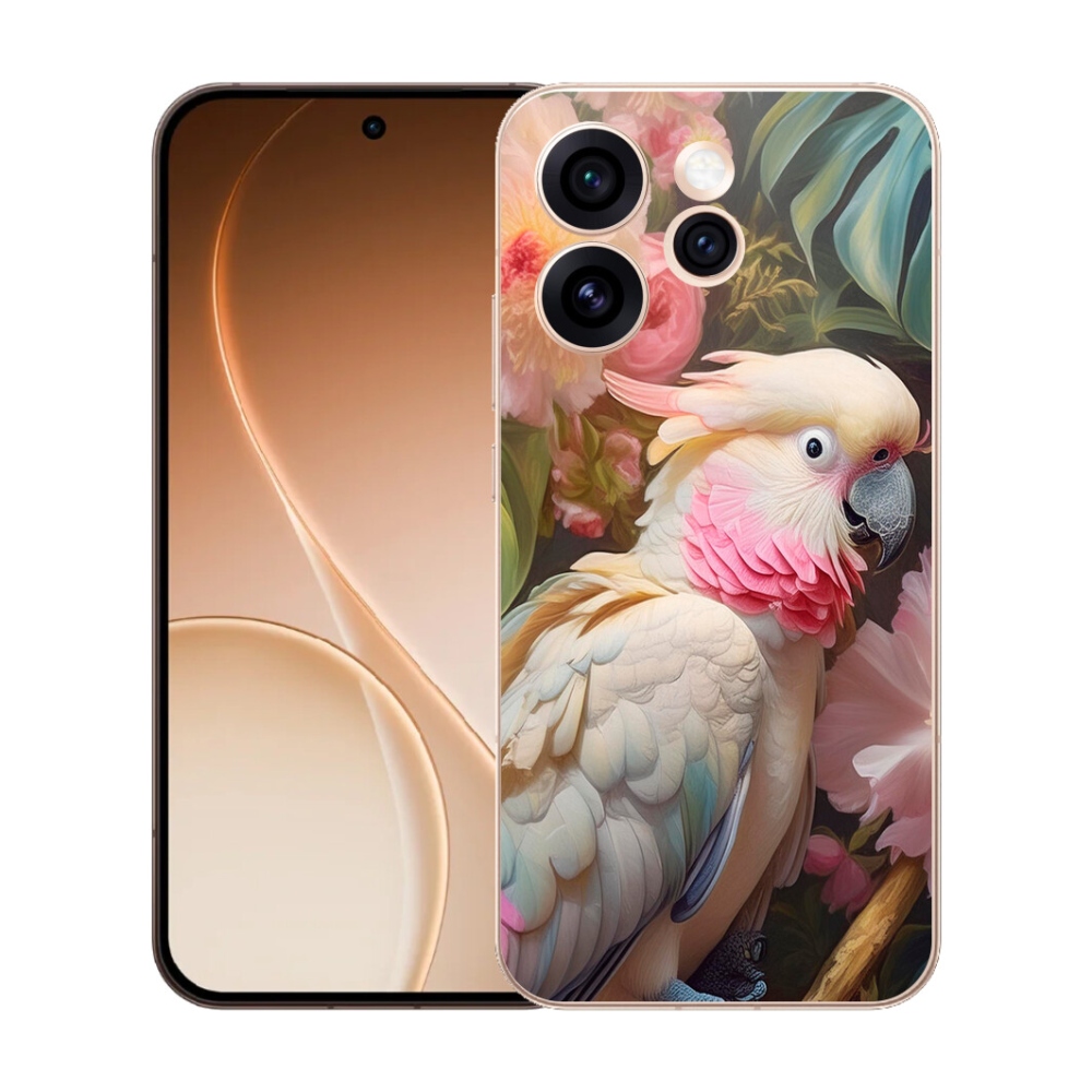 Gélový kryt mmCase na Oppo Reno 15 Pro 5G - papagáj kakadu ružový 2