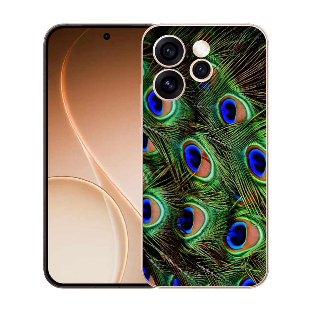 Gélový kryt mmCase na Oppo Reno 15 Pro 5G - pávie perie