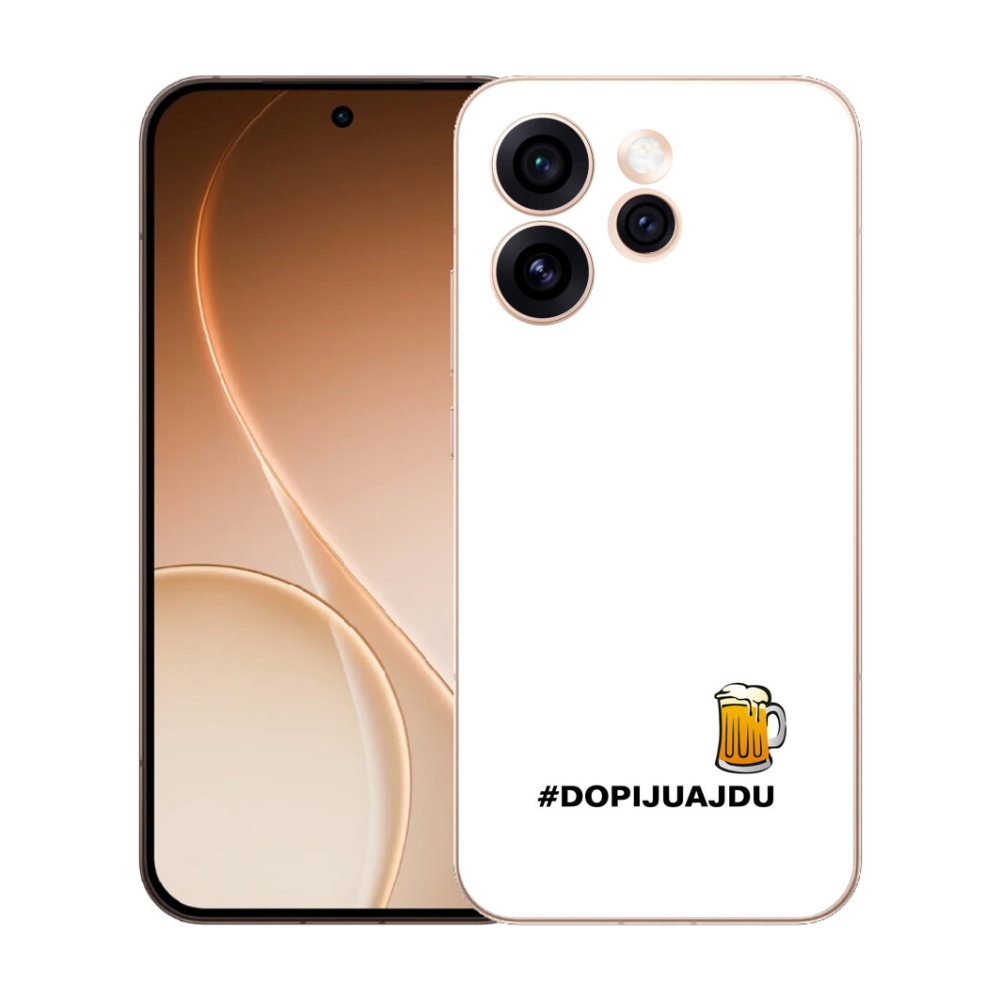 Gélový kryt mmCase na Oppo Reno 15 Pro 5G - pivný motív 1 biele pozadie