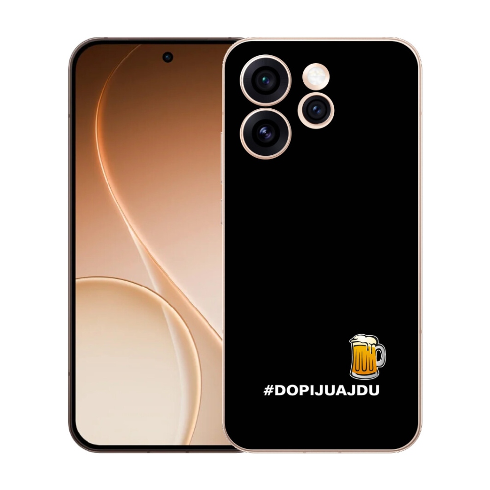 Gélový kryt mmCase na Oppo Reno 15 Pro 5G - pivný motív 1 čierne pozadie