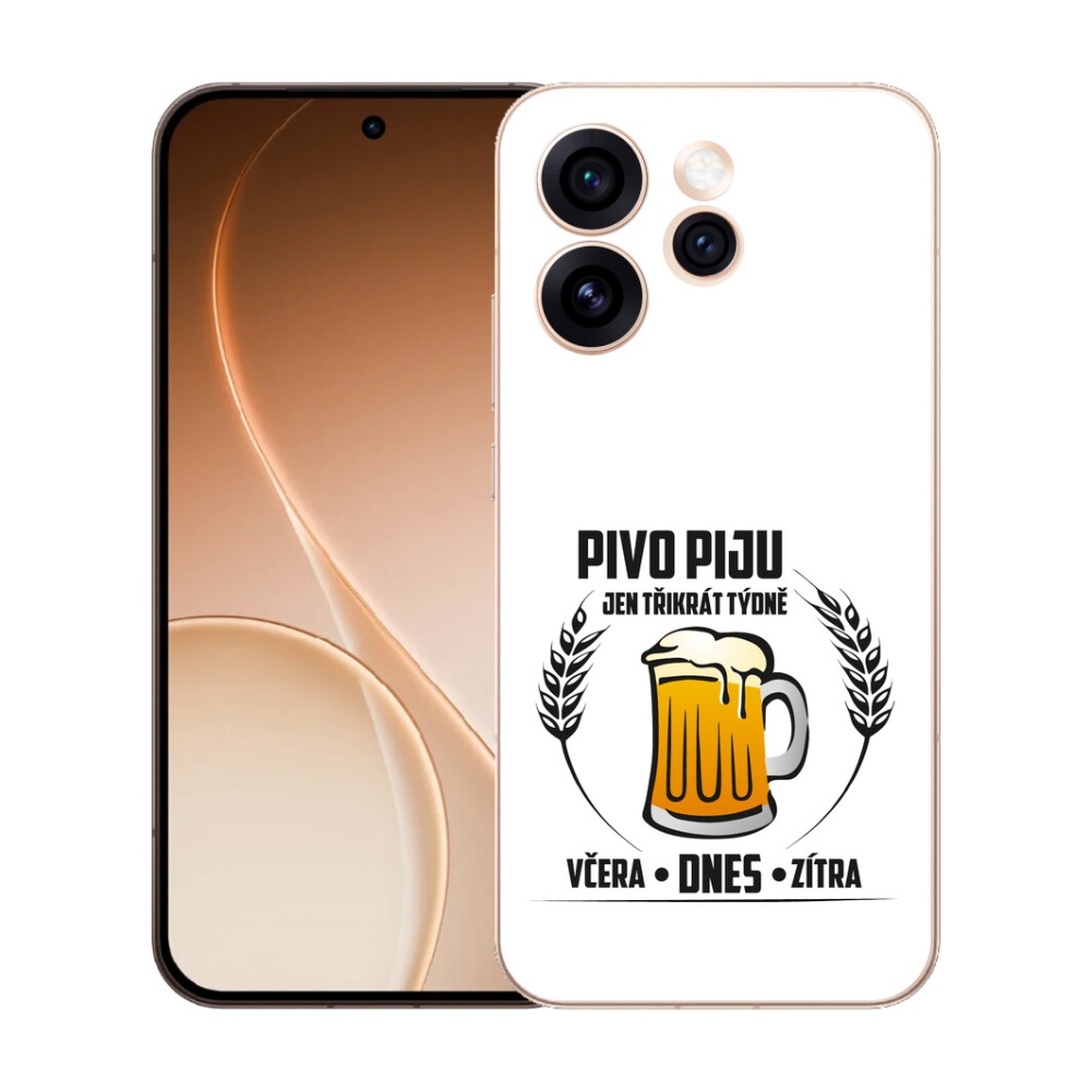 Gélový kryt mmCase na Oppo Reno 15 Pro 5G - pivný motív biele pozadie