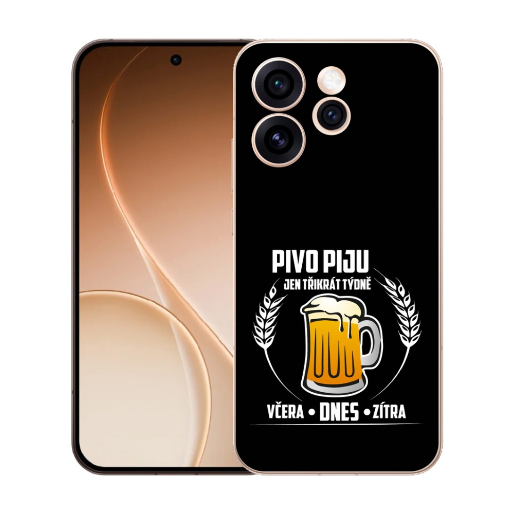 Gélový kryt mmCase na Oppo Reno 15 Pro 5G - pivný motív čierne pozadie