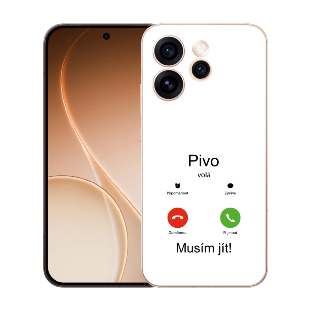 Gélový kryt mmCase na Oppo Reno 15 Pro 5G - pivo volá biele pozadie