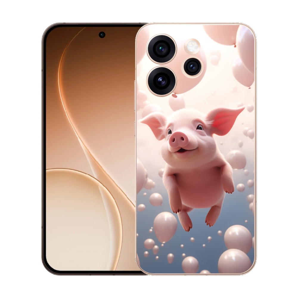 Gélový kryt mmCase na Oppo Reno 15 Pro 5G - prasiatko s balónikmi