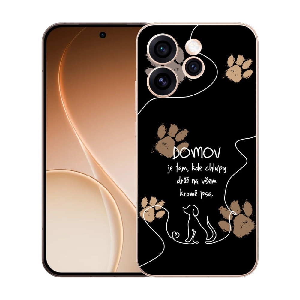 Gélový kryt mmCase na Oppo Reno 15 Pro 5G - psí motív čierne pozadie
