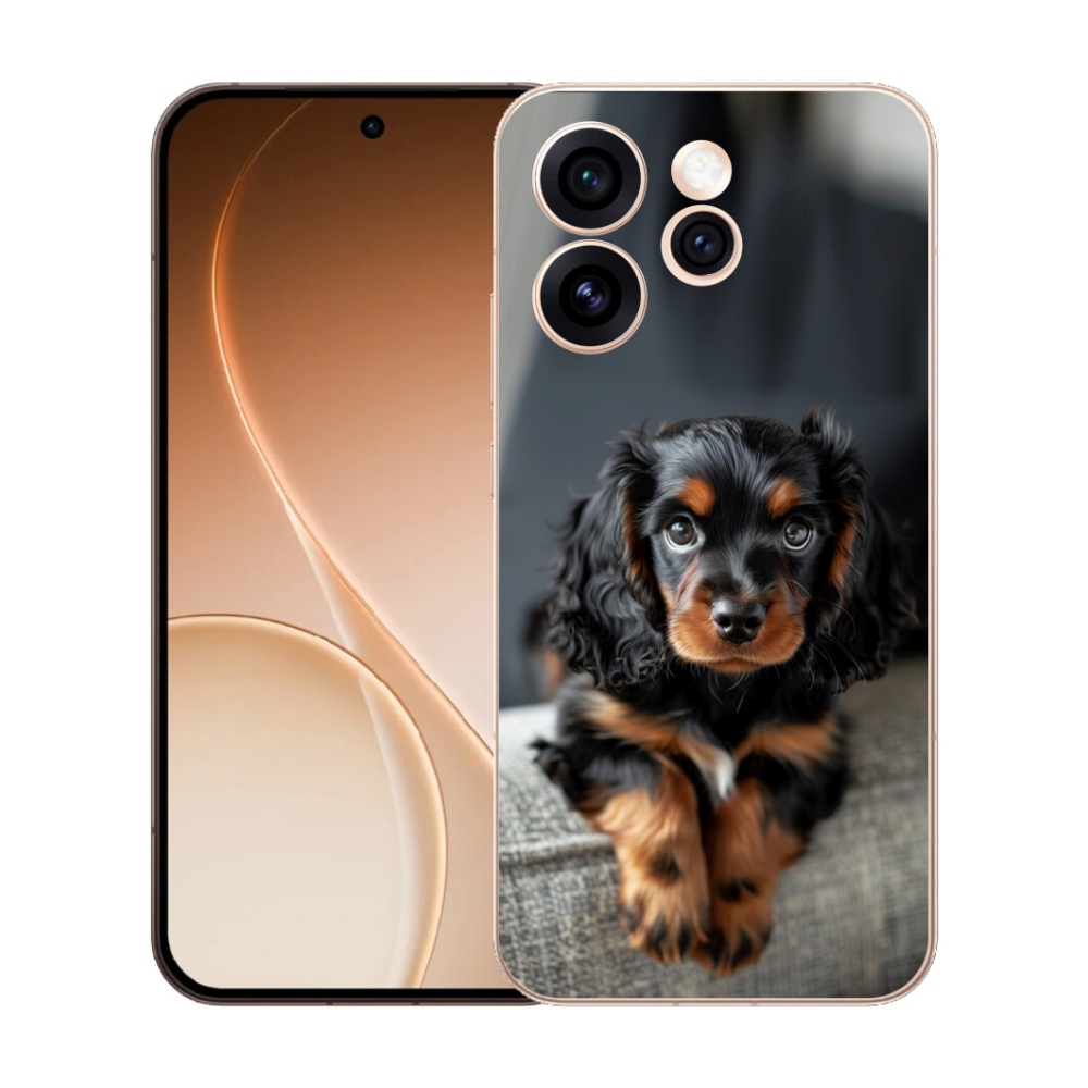 Gélový kryt mmCase na Oppo Reno 15 Pro 5G - roztomilý dlhosrstý jazvečík