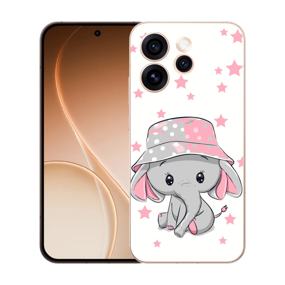 Gélový kryt mmCase na Oppo Reno 15 Pro 5G - ružový slon