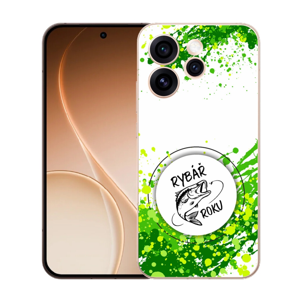 Gélový kryt mmCase na Oppo Reno 15 Pro 5G - rybár roka biele pozadie