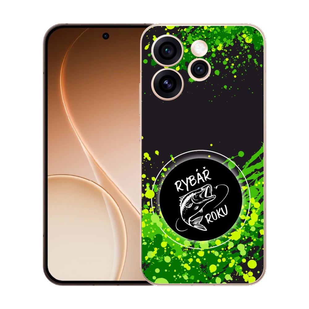 Gélový kryt mmCase na Oppo Reno 15 Pro 5G - rybár roka čierne pozadie