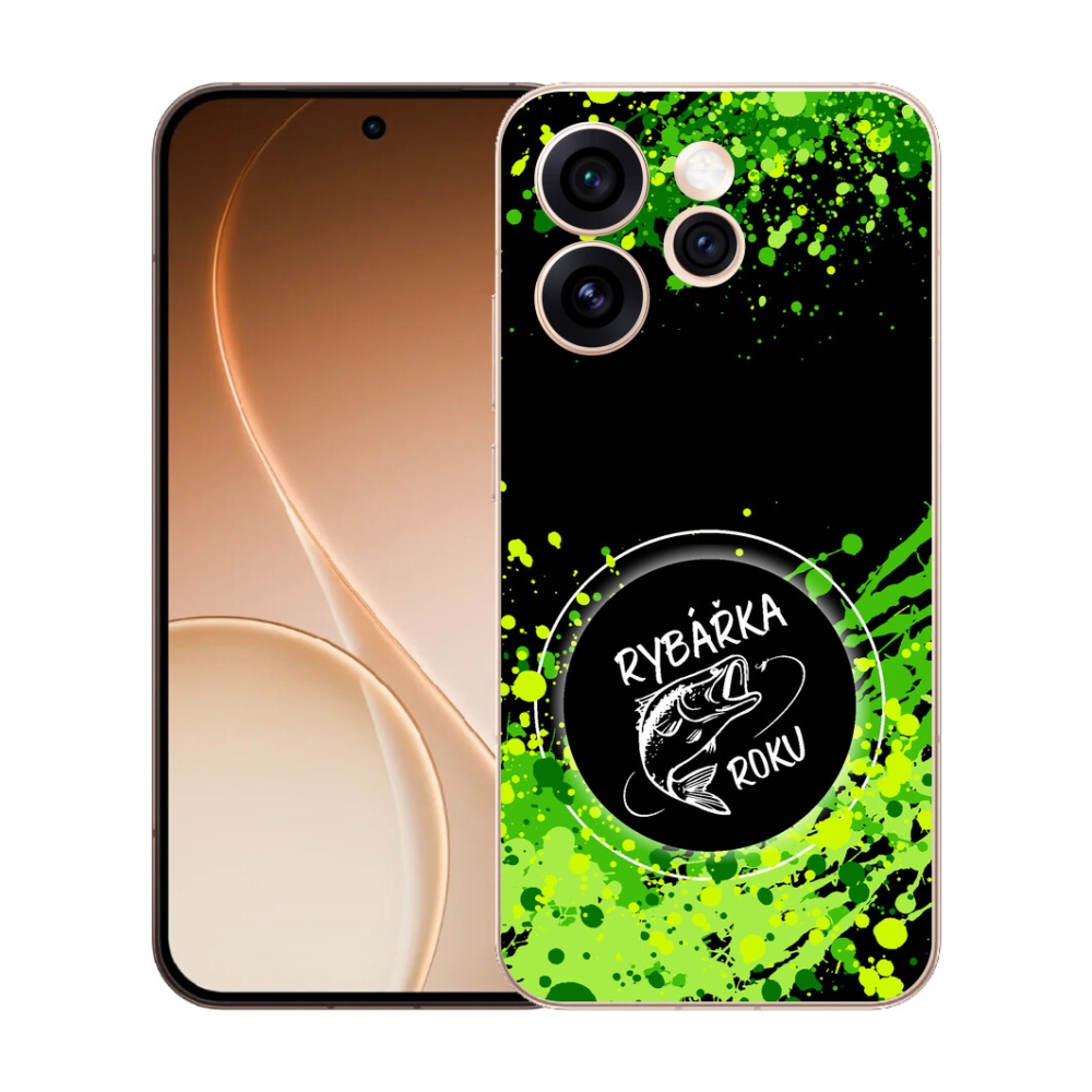Gélový kryt mmCase na Oppo Reno 15 Pro 5G - rybárka roku čierne pozadie