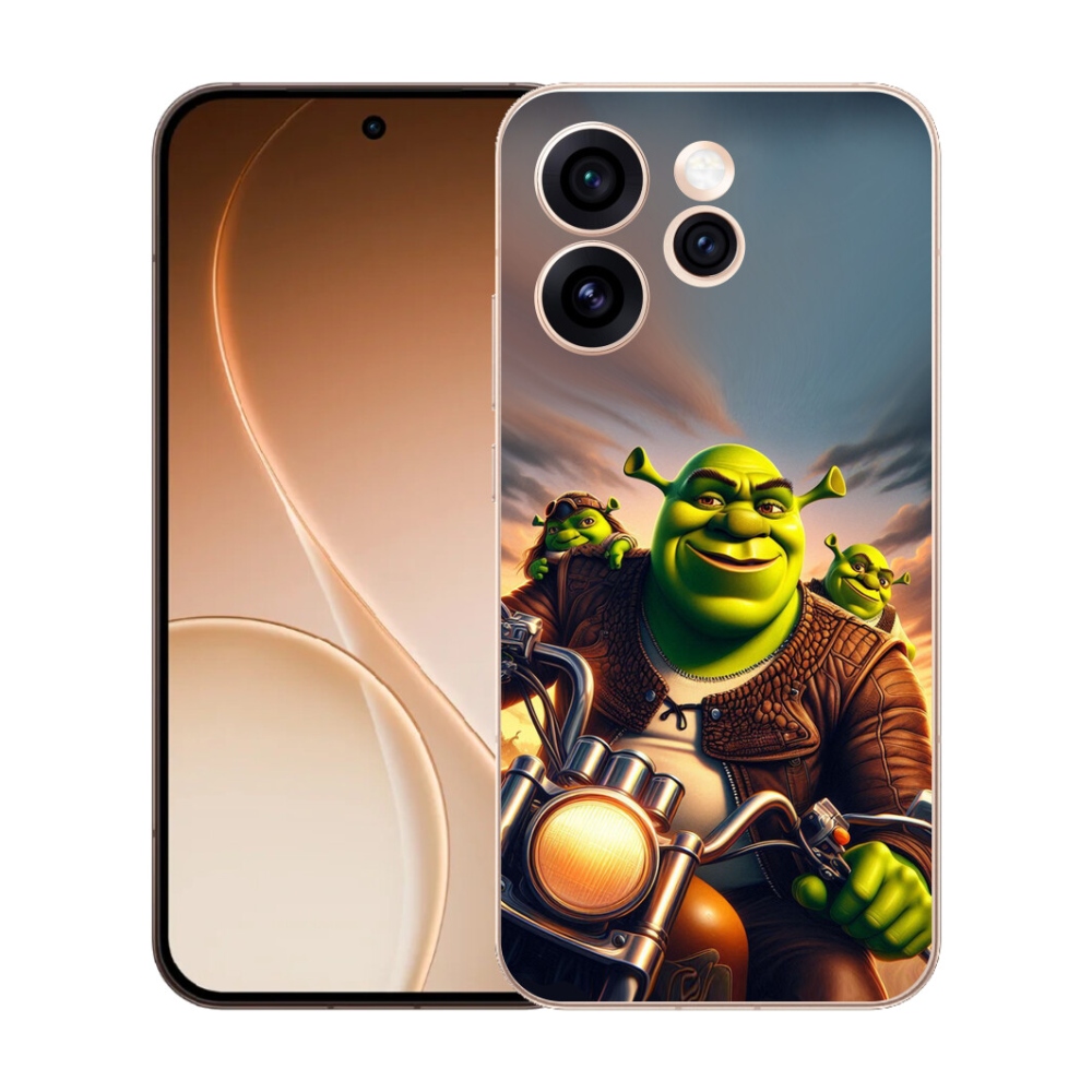 Gélový kryt mmCase na Oppo Reno 15 Pro 5G - zhrek na motorke