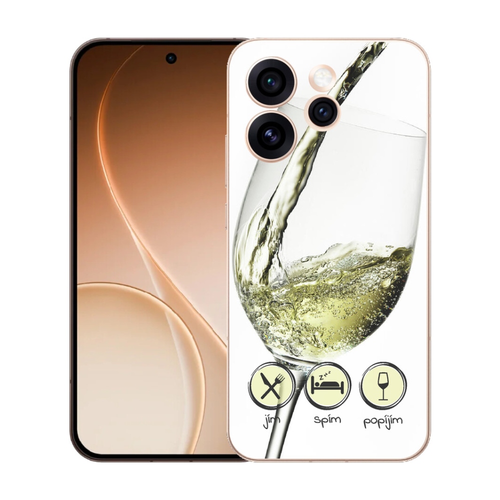 Gélový kryt mmCase na Oppo Reno 15 Pro 5G - pohár vína bielej