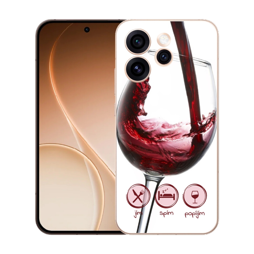 Gélový kryt mmCase na Oppo Reno 15 Pro 5G - pohár vína červené