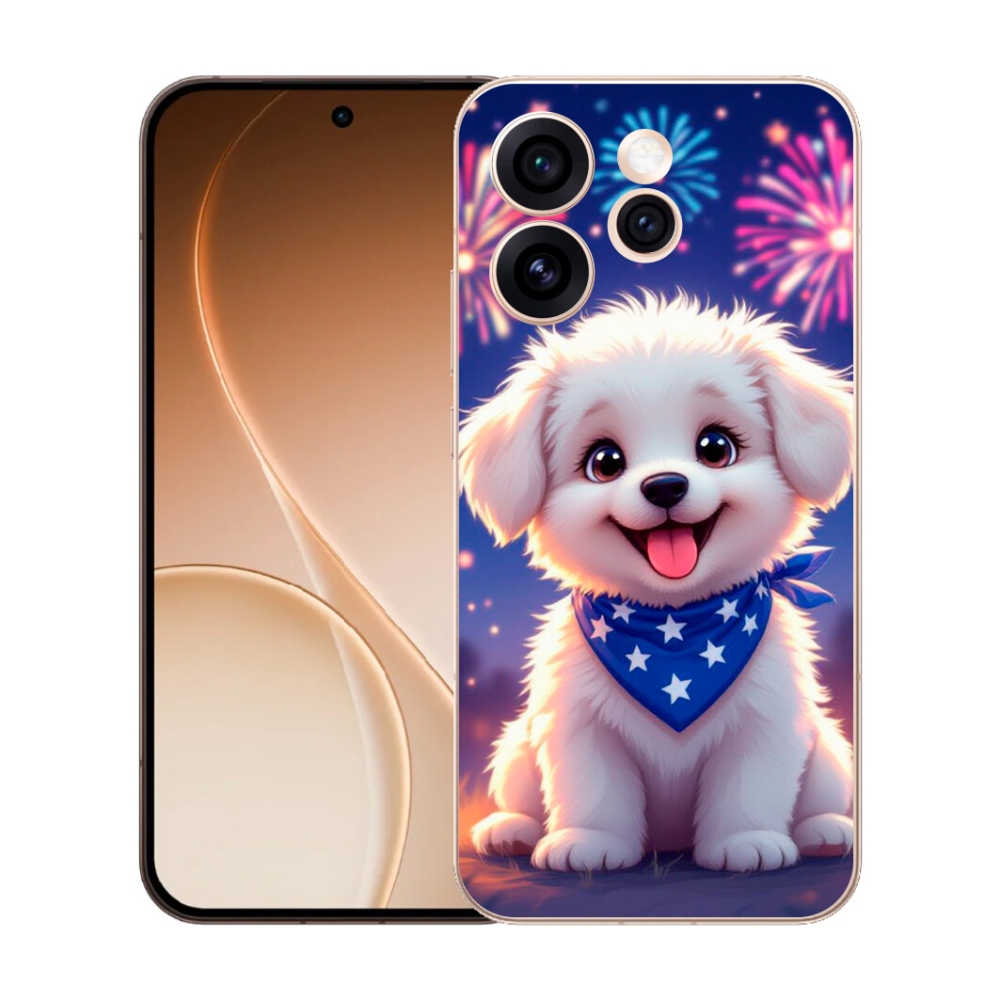 Gélový kryt mmCase na Oppo Reno 15 Pro 5G - slávnostné šteňa