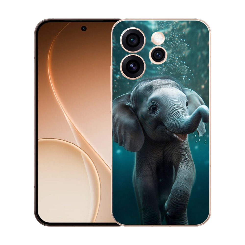 Gélový kryt mmCase na Oppo Reno 15 Pro 5G - sloník pod vodou