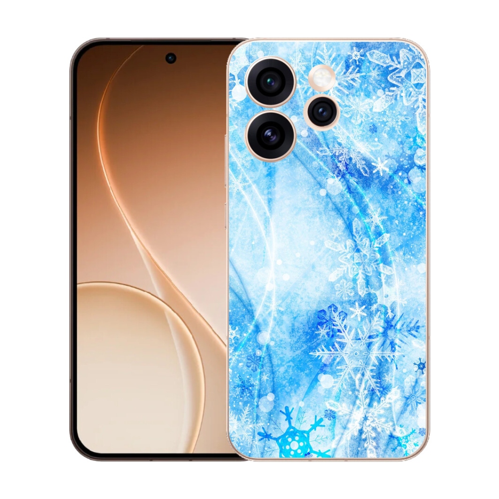 Gélový kryt mmCase na Oppo Reno 15 Pro 5G - snehové vločky