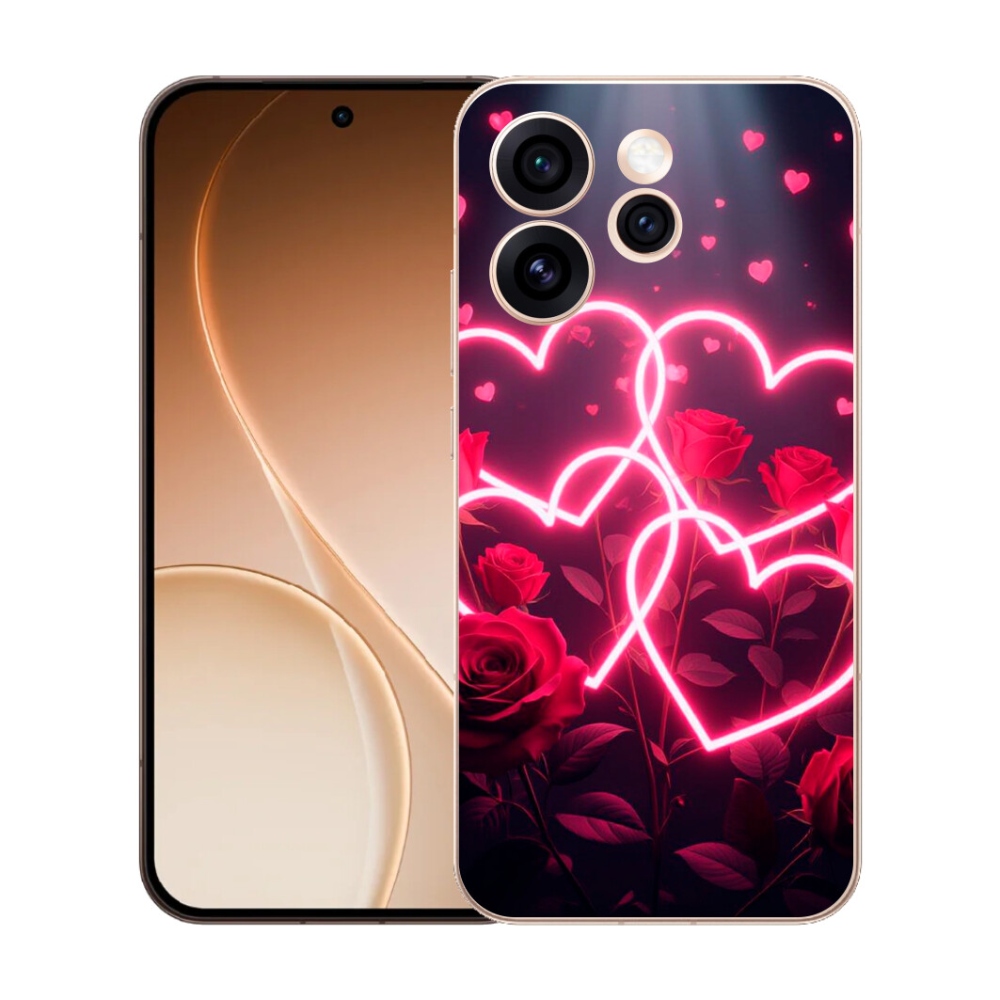 Gélový kryt mmCase na Oppo Reno 15 Pro 5G - srdce lásky