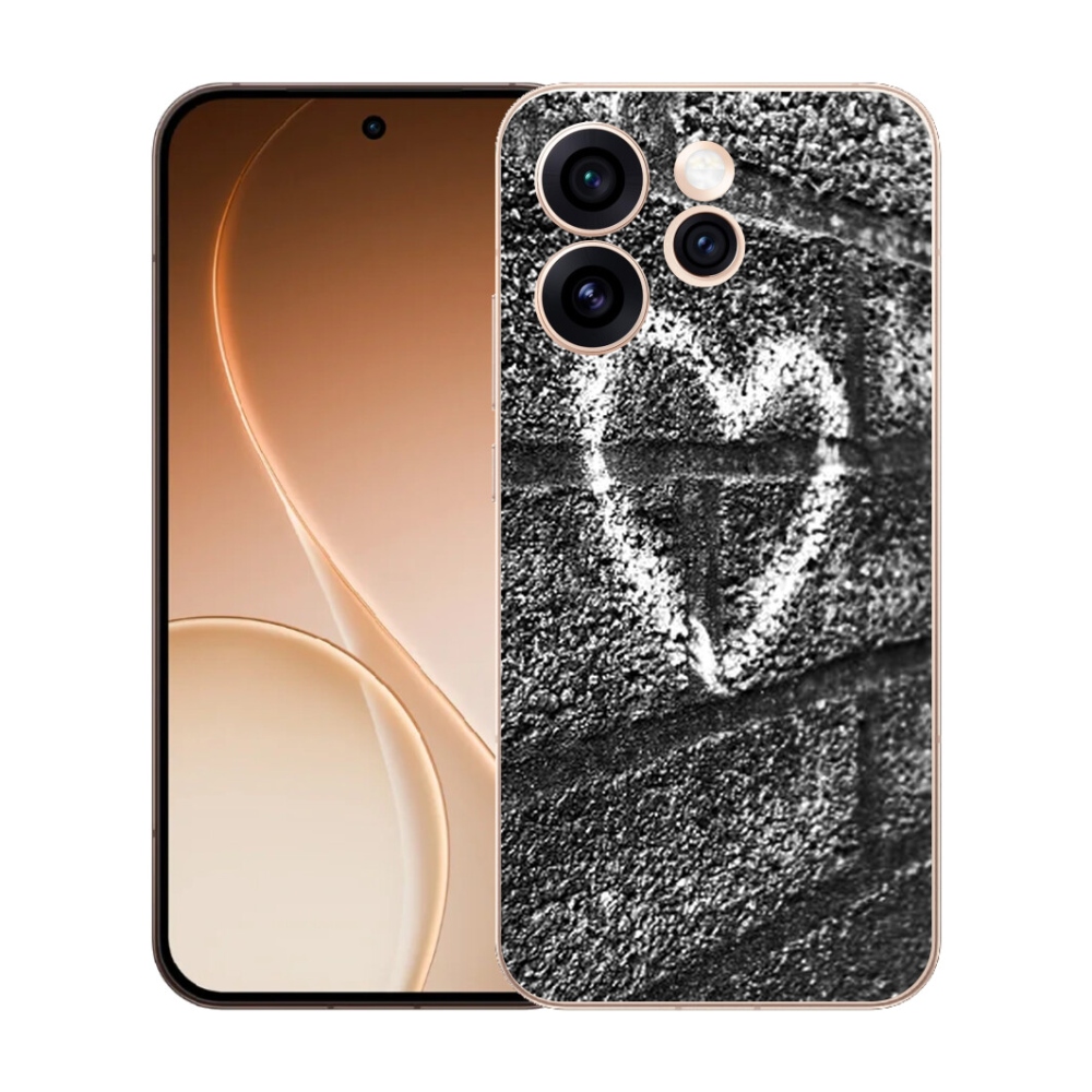 Gélový kryt mmCase na Oppo Reno 15 Pro 5G - srdce na stene