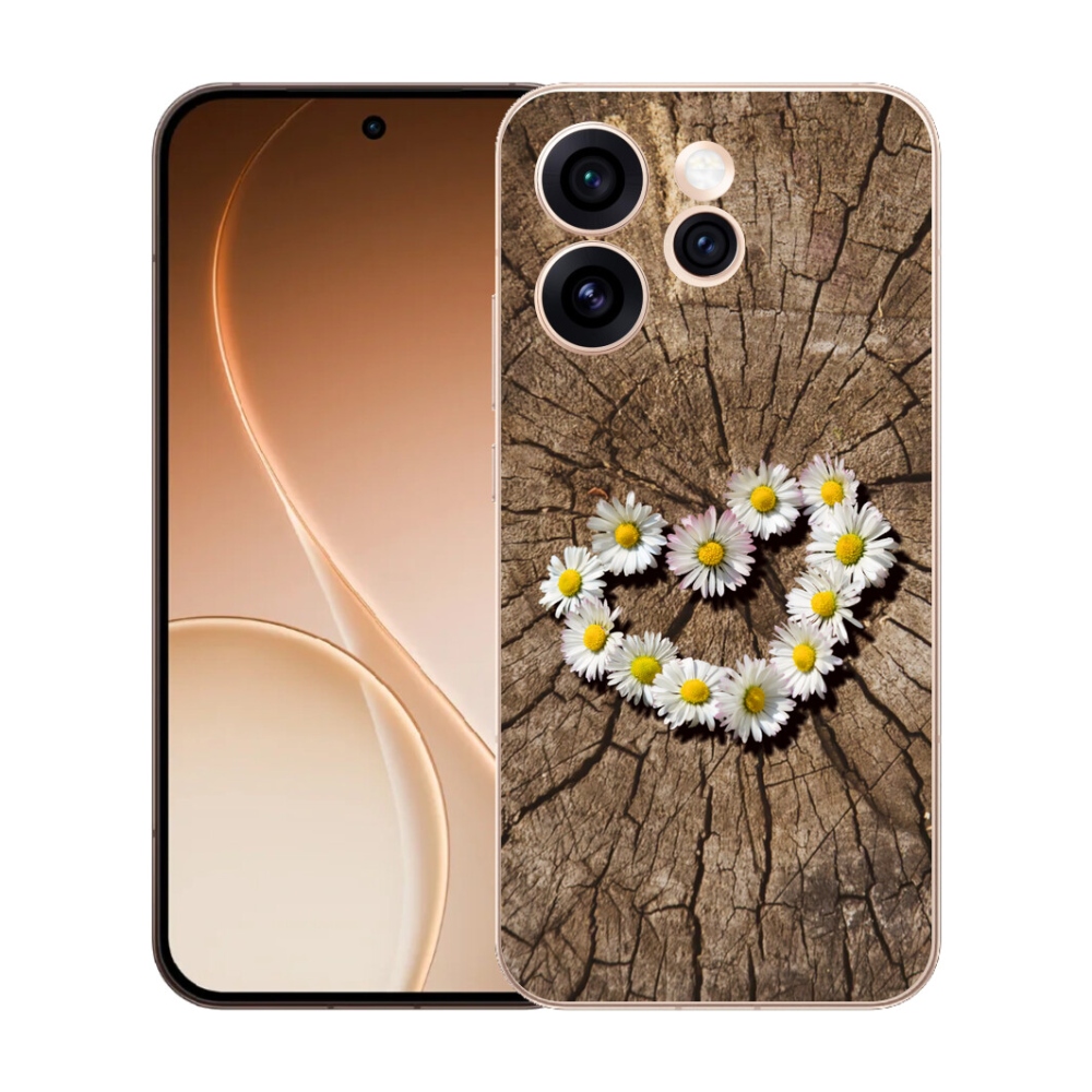 Gélový kryt mmCase na Oppo Reno 15 Pro 5G - srdce z margaréty