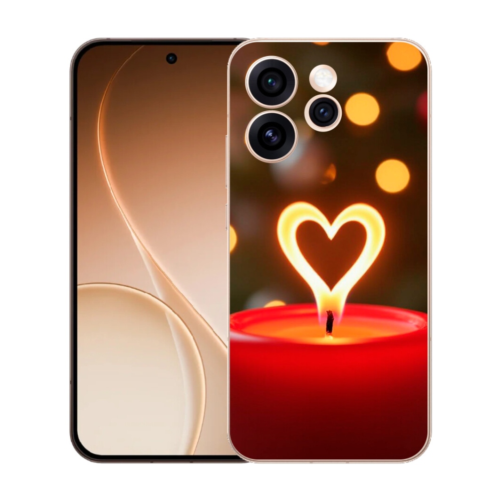 Gélový kryt mmCase na Oppo Reno 15 Pro 5G - srdce z plameňa
