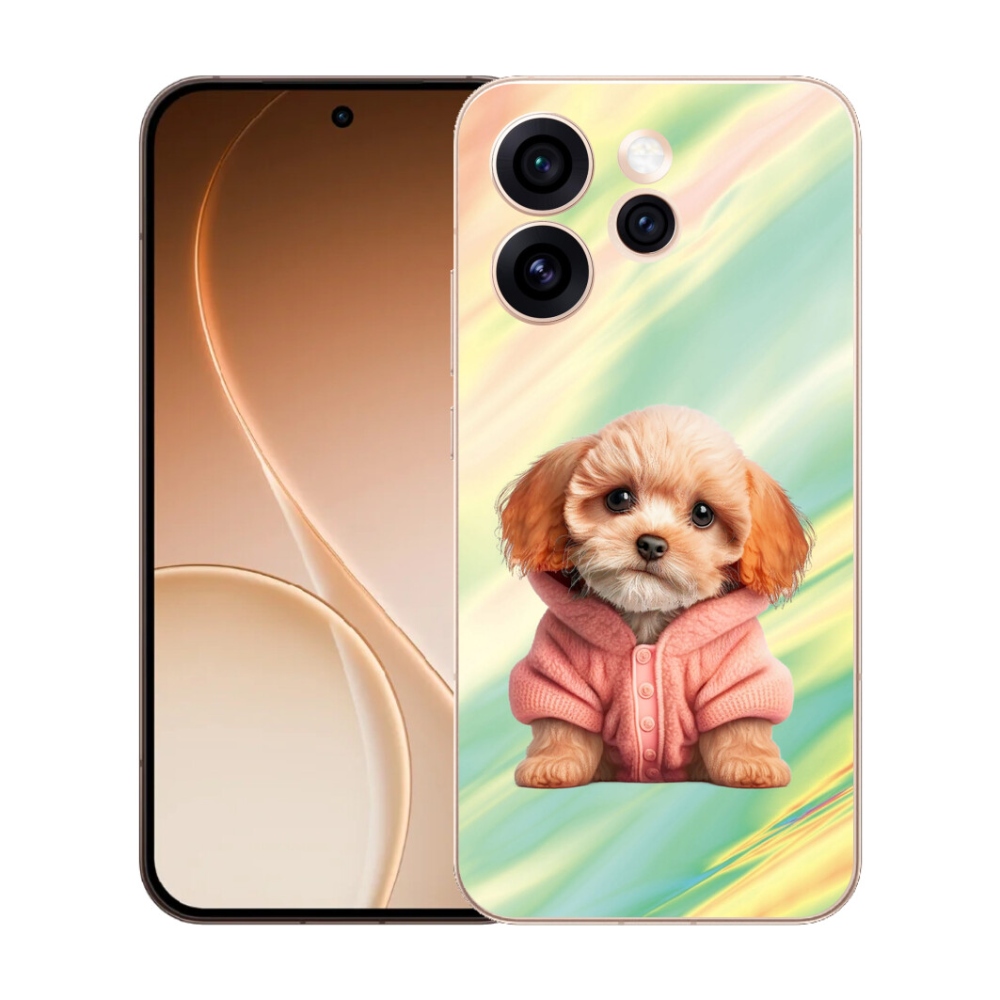 Gélový kryt mmCase na Oppo Reno 15 Pro 5G - šteňa vo svetri