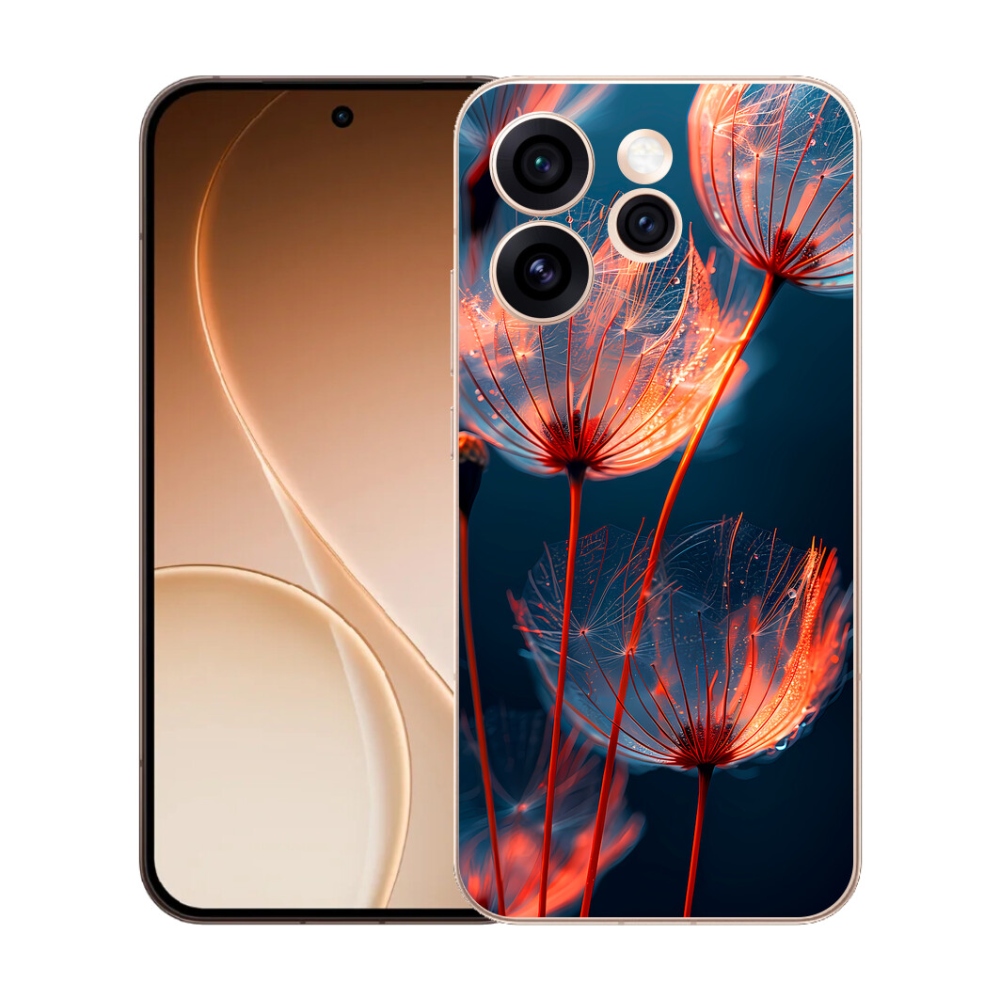 Gélový kryt mmCase na Oppo Reno 15 Pro 5G - svetielkujúce páperie