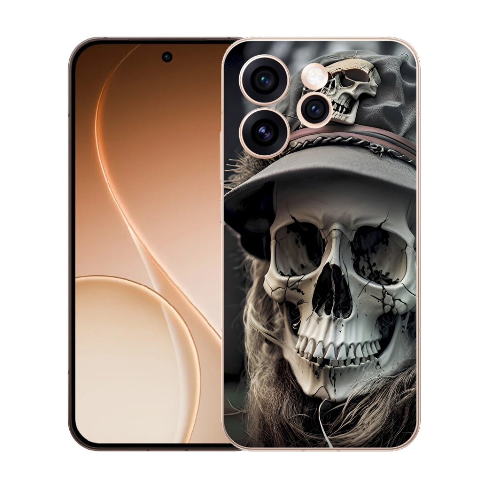 Gélový kryt mmCase na Oppo Reno 15 Pro 5G - temná lebka