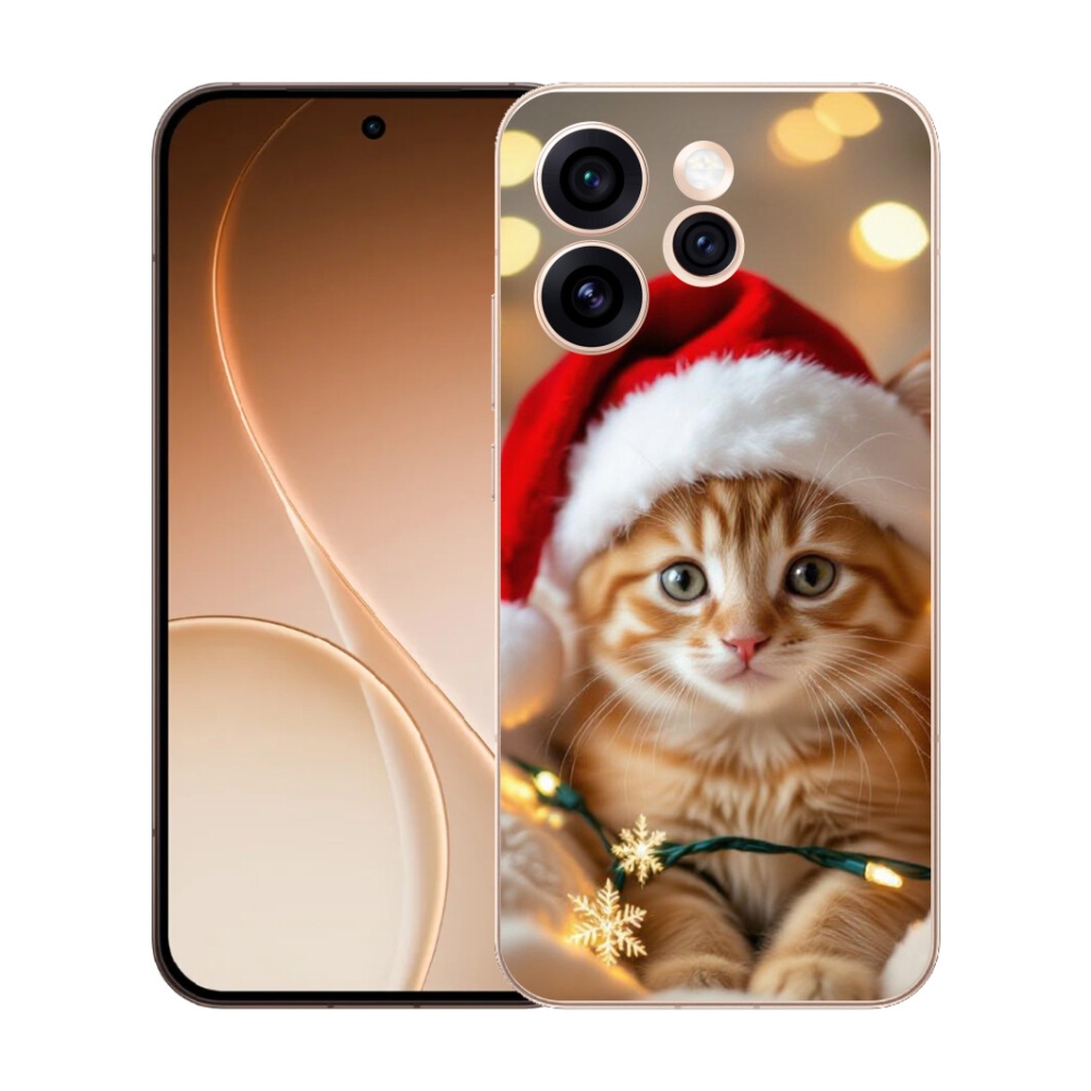 Gélový kryt mmCase na Oppo Reno 15 Pro 5G - vianočné mačiatko