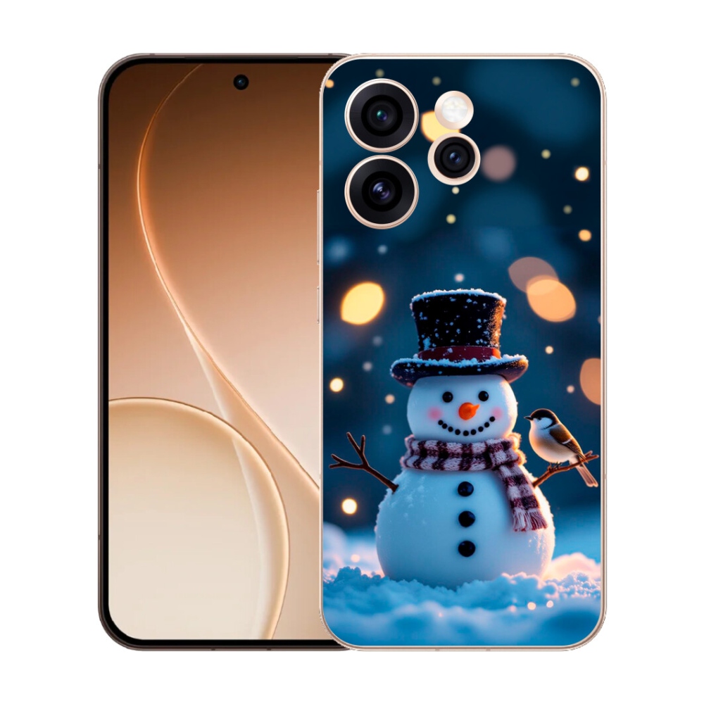Gélový kryt mmCase na Oppo Reno 15 Pro 5G - vianočný snehuliak