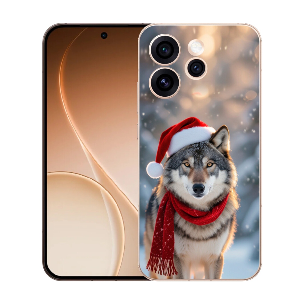Gélový kryt mmCase na Oppo Reno 15 Pro 5G - vianočný vlk