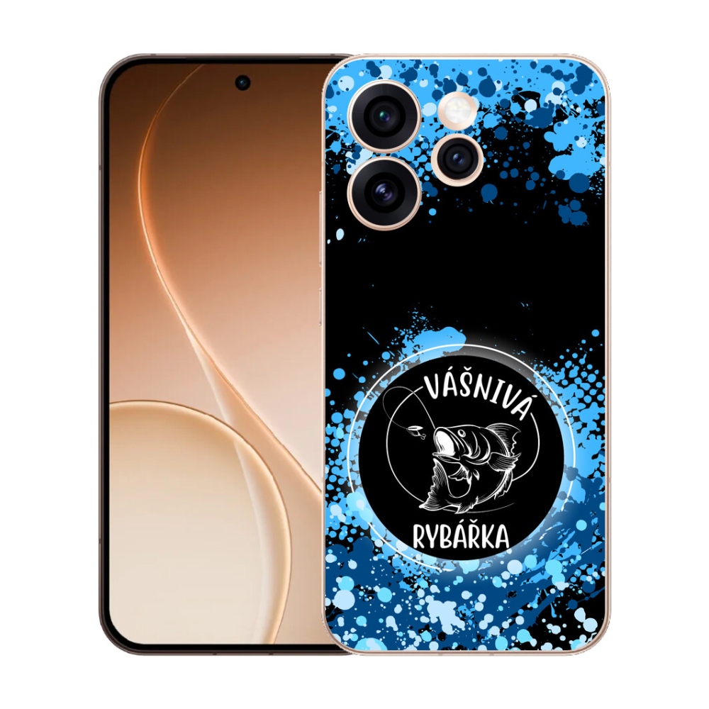 Gélový kryt mmCase na Oppo Reno 15 Pro 5G - vášnivá rybárka čierne pozadie