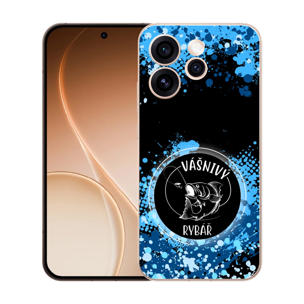 Gélový kryt mmCase na Oppo Reno 15 Pro 5G - vášnivý rybár čierne pozadie