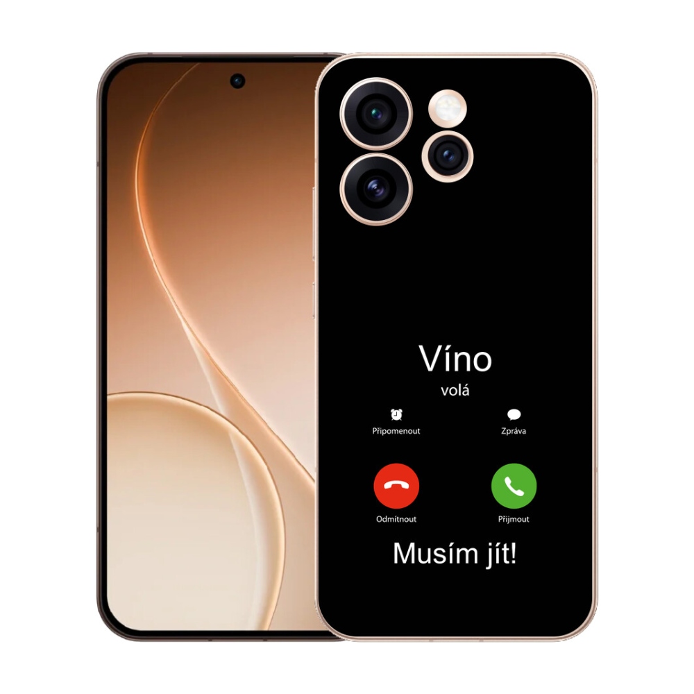 Gélový kryt mmCase na Oppo Reno 15 Pro 5G - víno volá čierne pozadie