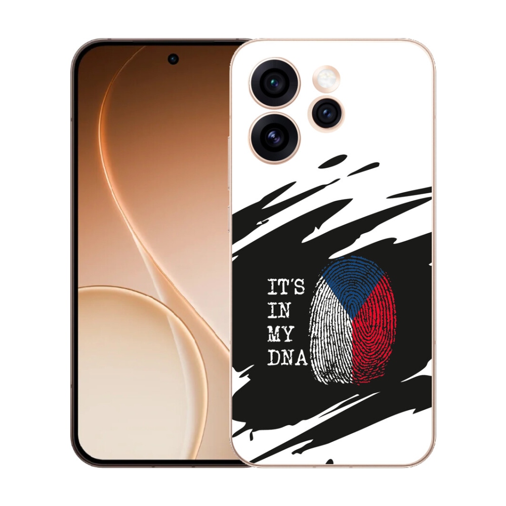Gélový kryt mmCase na Oppo Reno 15 Pro 5G - vlajka odtlačok prsta čiernobiele pozadie