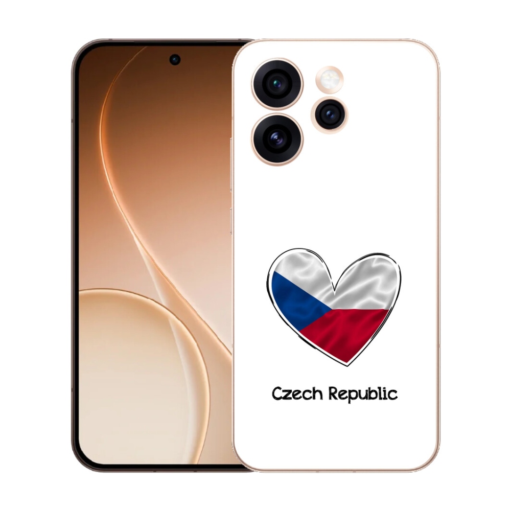 Gélový kryt mmCase na Oppo Reno 15 Pre 5G - vlajka srdca biele pozadie