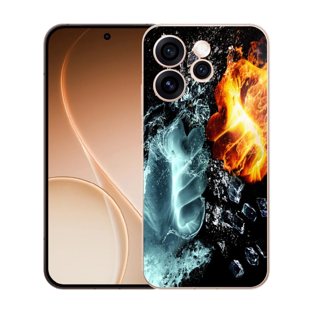 Gélový kryt mmCase na Oppo Reno 15 Pro 5G - voda a oheň