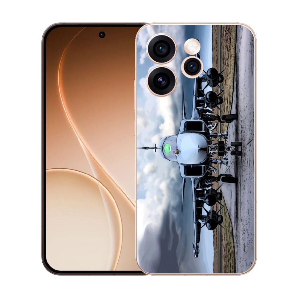 Gélový kryt mmCase na Oppo Reno 15 Pre 5G - vojenské lietadlo
